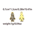 Goldene Anhänger in Menschenform mit weißen Zirkonia-Steinen und Spiegelglanz - Zirkon Person Stil (TZ-TP0966-02)