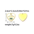 Retro stainless steel heart evil eye pendants in gold finish with enamel and rhinestones - Evil Eye Heart Style (TZ-TP1416-02)