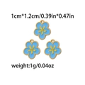 18K gold plated stainless steel blue flower charms with enamel petals and yellow center - Light Blue Enamel Flower Style (TZ-TP0689-02)
