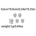Set of 5 silver skull-shaped stainless steel beads for DIY jewelry with size details - Skull (TZ-TP0867-01)
