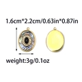 Golden leaf oval pendant with black stone and mother of pearl inlay jewelry set - Iridescent Oval Style (TZ-TP1090-02-color)