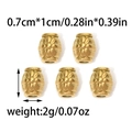 Golden flower engraved beads variant with dimensions of 0.7cm by 1cm and 2g weight - Golden Engraved Style (TZ-TP0916-02)