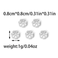Silver flower beads for necklace with 0.8cm diameter and 1g weight specifications - Silver Six-Petal Flower (TZ-TP0900-01)