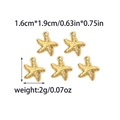 Five gold hollow starfish charms with dotted texture for luxury DIY jewelry 1.6x1.9cm - Relief Starfish Style (TZ-TP0872-02)