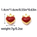 Golden heart crown charm with red enamel, measuring 1.4cm x 1.6cm and weighing 7g - Red Heart Crown Style (TZ-TP1008-02-red)