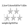 Silver starfish stainless steel pendants for DIY jewelry making, 2.2cm size set of 5 - Silver Large Starfish (TZ-TP0859-01)