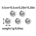 Set of five 0.5cm polished silver stainless steel spherical beads for DIY jewelry making - Silver Round Bead (TZ-TP0914-01)