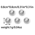 Pack of 5 textured silver metal round beads 0.8cm for DIY jewelry making accessories - Carved Round Bead (TZ-TP0920-01)