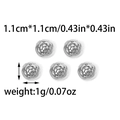 Silver stainless steel rose relief charm beads measuring 1.1cm for DIY jewelry making - Silver Rose (TZ-TP0926-01)