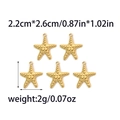 Set of golden stainless steel starfish pendants with textured finish for jewelry DIY - Gold Large Starfish (TZ-TP0859-02)