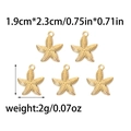 Set of five gold stainless steel starfish pendants for DIY jewelry making 1.9x2.3cm - Gold Starfish (TZ-TP0815-02)