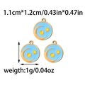Star and moon gold pendants with blue enamel for DIY jewelry making, 3 pieces set - Blue Starry Night Moon Pendant (TZ-TP0650-02)