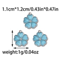 Light blue glitter flower pendant with silver metal edge for DIY crafts and jewelry - Light Blue Five Petal Flower Pendant (TZ-TP0571-01)