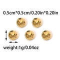 Set of five 5mm golden stainless steel beads for DIY jewelry making with dimensions - Gold Round Bead Accessory (TZ-TP0914-02)