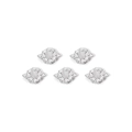 Set of five stainless steel sunflower beads with leaves for DIY jewelry making - Sunflower Shaped Charm (TZ-TP0877-01)