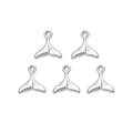 Set of five silver whale tail pendants for DIY jewelry making in stainless steel - Whale Tail Pendant (TZ-TP0927-01)