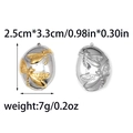 Ovaler Edelstahl-Anhänger mit goldenem Libellen-Relief und silbernem Finish - Libellen-Kunststil (TZ-TP1060-02)