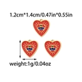 Ciondoli a cuore in smalto rosso con malocchio, raggi dorati e misure di 1,2cm x 1,4cm - Stile Cuore Radiante (TZ-TP0653-02)