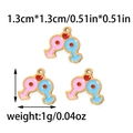 Golden gender symbol charm with pink and blue enamel and a red heart detail - Gender Symbol Heart Pendant (TZ-TP0656-02)
