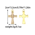 Vintage stainless steel cross pendant with purple enamel and white crystals, 2x3.2cm size - Purple Cross Style (TZ-TP1029-02-purple)