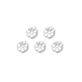 Detailed view of 5-piece silver stainless steel flower beads for DIY jewelry making - Six-Petal Flower Accessory (TZ-TP0900-01)