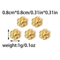 Set di cinque ciondoli floreali dorati in acciaio inossidabile per gioielli DIY - Stile Fiore a Sei Petali (TZ-TP0912-02)