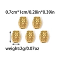 Perle a girasole in acciaio inossidabile 304, dimensioni 0,7cm x 1cm e peso 2g - Perla Tamburo a Rilievo (TZ-TP0916-02)