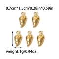 Set of five gold vintage leaf pendants for DIY jewelry making with clear vein details - Golden Leaf Style (TZ-TP0918-02)