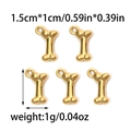 5Pcs 18K gold plated stainless steel bone charms for DIY necklace and bracelet making - Bone Design (TZ-TP0922-02)