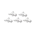 Set of five silver rhino-shaped stainless steel charms for DIY jewelry making - Rhinoceros Shaped Metal Pendant (TZ-TP0923-01)