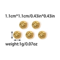 18k gold plated stainless steel rose beads for DIY jewelry making 1.1cm floral charms - Gold Rose Bead (TZ-TP0926-02)