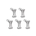 Polished silver stainless steel bone-shaped pendants set for DIY jewelry and keychains - Bone Shaped Charm (TZ-TP0922-01)
