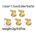 Golden stainless steel money bag charms with floral relief for DIY jewelry making - Gold Embossed Lucky Bag (TZ-TP0907-02)