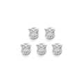 Set of five silver owl charms with hollow diamond lattice design for DIY jewelry making - Owl Hollow Jewelry Charm (TZ-TP0878-01)
