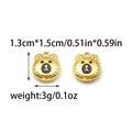 DIY jewelry 18K gold stainless steel bear charms with black oil drip 1.3cm x 1.5cm - Bear Head Pendant (TZ-TP0971-02)