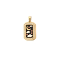 Elegante 18k vergulde klaver hanger met zwart maanmotief en pavé kristallen - Halve Maan Stijl (TZ-TP0626-02)