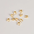 Zehn Stück 18k vergoldete Anhängerschlaufen aus Edelstahl für die DIY-Schmuckherstellung - Anhängerverschluss / 10er Pack / Gold