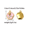Golden tulip enamel pendant with pink background and pearl detail for DIY jewelry - Tulip Shape(TZ-TP1405-02)