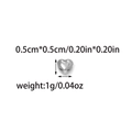 Polished silver heart-shaped stainless steel bead with dimensions for DIY jewelry - 6mm (TZ-TP1282-01-6mm)