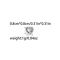 Polished silver heart-shaped stainless steel spacer bead for DIY jewelry making - 8mm (TZ-TP1282-01-8mm)