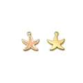 Pink and gold starfish pendant charms in stainless steel for DIY jewelry making - Starfish (TZ-TP1112-02-orange)