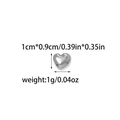 Polished silver heart-shaped spacer bead for DIY jewelry making, size 1x0.9cm - 10mm (TZ-TP1282-01-10mm)