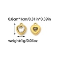 Front and back detail of 18K gold heart pendant with clear zircon stone inlay - Heart Pendant (TZ-TP1549-02)