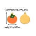 18K gold stainless steel persimmon pendant with orange enamel and green leaf details - Persimmon Style (TZ-TP1350-02)