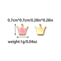 18K gold plated crown charm with pink enamel detail for necklaces and bracelets - Pink Crown Pendant (TZ-TP1114-02-pink)