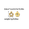 Golden stainless steel star and flower charms with zircon inlay for DIY jewelry making - Star Flower Pendant (TZ-TP1548-02)