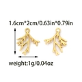 Golden branch pendants in stainless steel, measuring 1.6cm x 2cm for jewelry making - Branch Shape (TZ-TP1446-02)