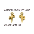 304 stainless steel gold cross pendant with white crystal for DIY jewelry making - Cross Pendant (TZ-TP0965-02)