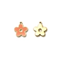 Detailed front and back views of orange flower pendant with gold plated metal finish - Five-Petal Flower Style (TZ-C)