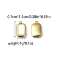 Polished 18K gold stainless steel rectangle pendants with size and weight dimensions - Rectangle Mother of Pearl Pendant (TZ-TP1119-02)